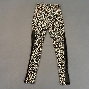 No Boundaries Womens Small Leggings Cheetah Animal Print Mesh Panel Leopard Pant